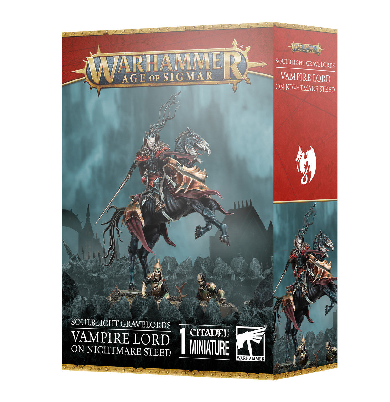 Games Workshop Warhammer Age Of Sigmar Soulblight Gravelords Vampire Lord On Nightmare Steed Plastic Box 91-82