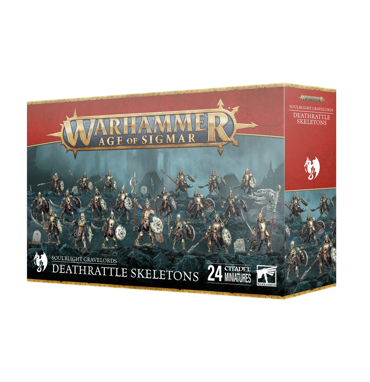 Games Workshop Warhammer Age Of Sigmar Soulblight Gravelords Deathrattle Skeletons Plastic Box 91-42