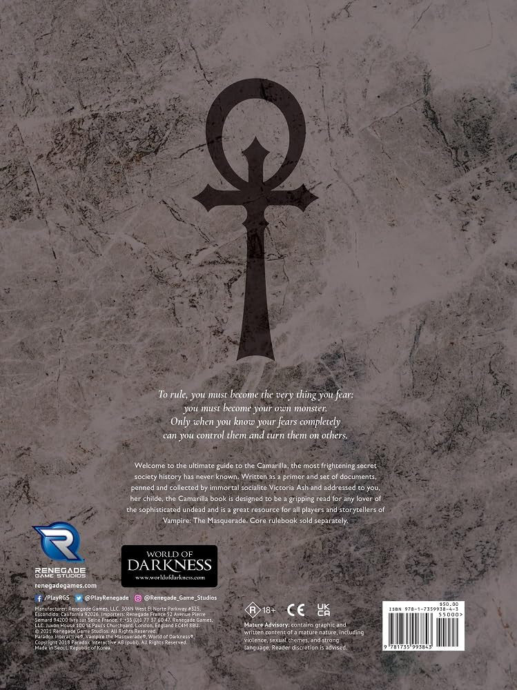 Vampire The Masquerade RPG Camarilla Sourcebook RGS09384