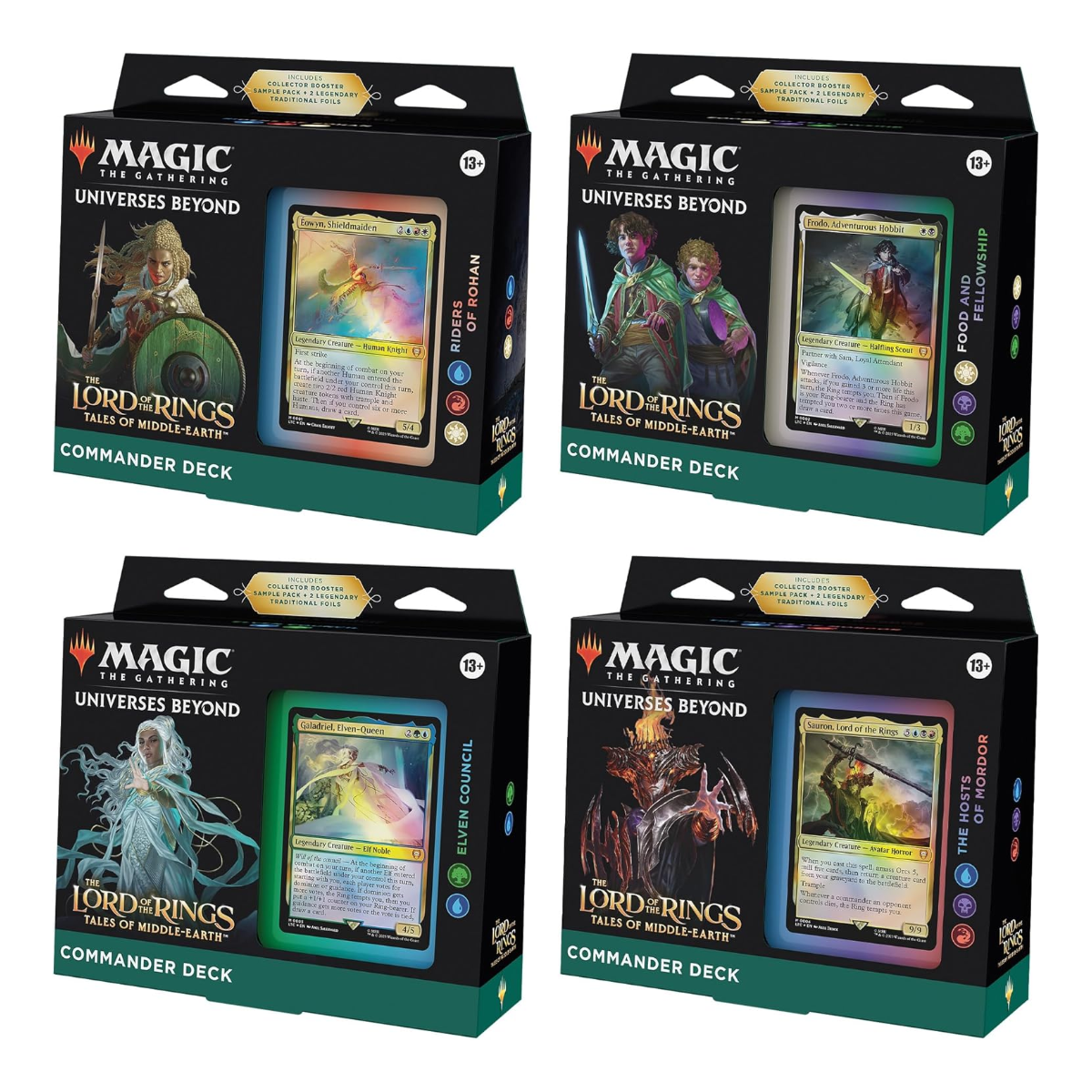 Magic the Gathering CCG Universes Beyond The Lord of the Rings Tales of Middle-Earth Commander Deck Carton (4) WOC-D15250000