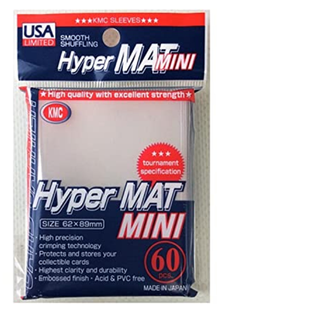 KMC Sleeves Mini Hyper Sleeves USA Clear (60) KMC-MHM2116