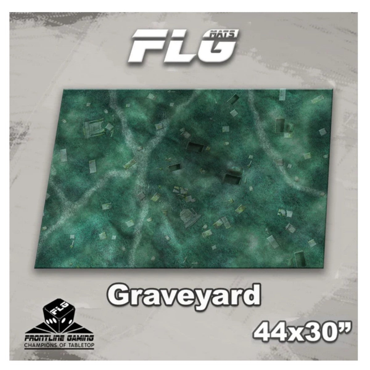 Frontline Gaming FLG Mats Graveyard 44"x30" For Battles In Warhammer 40K Horus Heresy Combat Patrol And Board Games GYARD44x30