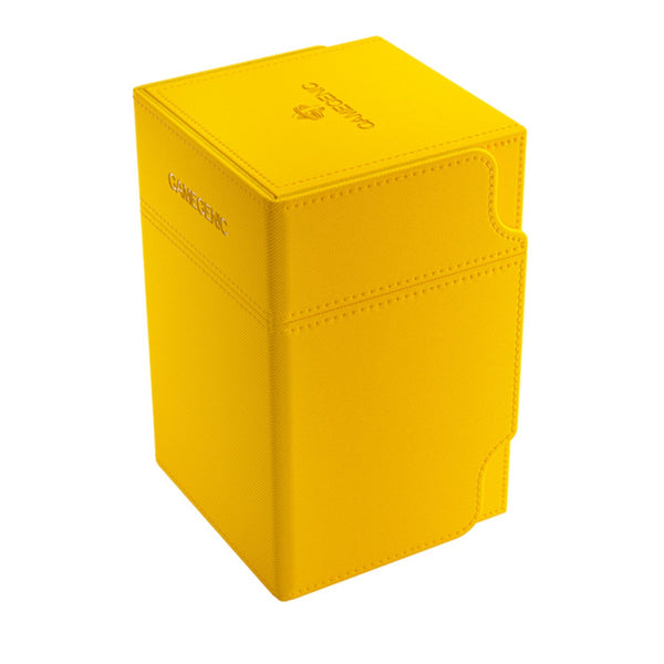 Gamegenic Watchtower 100+ XL Yellow Deck Box for 100 Double-Sleeved Cards with Accessories Drawer & Card Holder ,Durable Nexofyber+ Storage Case for MTG Commander Decks GGS20108ML