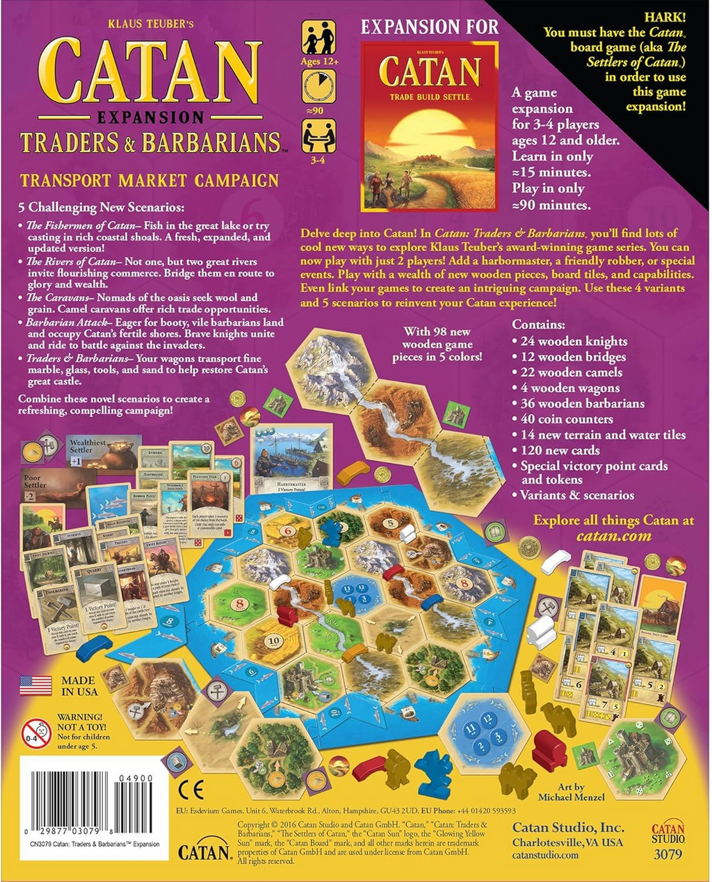 Catan Traders and Barbarians Board Game Extension for Adults and Family for Ages 12+ for 5 to 6 Players Average Playtime 90 Minutes CN3080