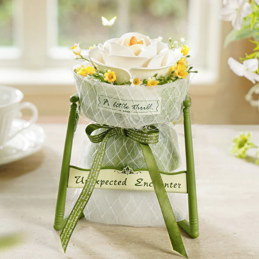 Robotime Rokr White Camellia DIY 3D Wooden Puzzle Elegant Floral Art Desktop Display RT-AF011