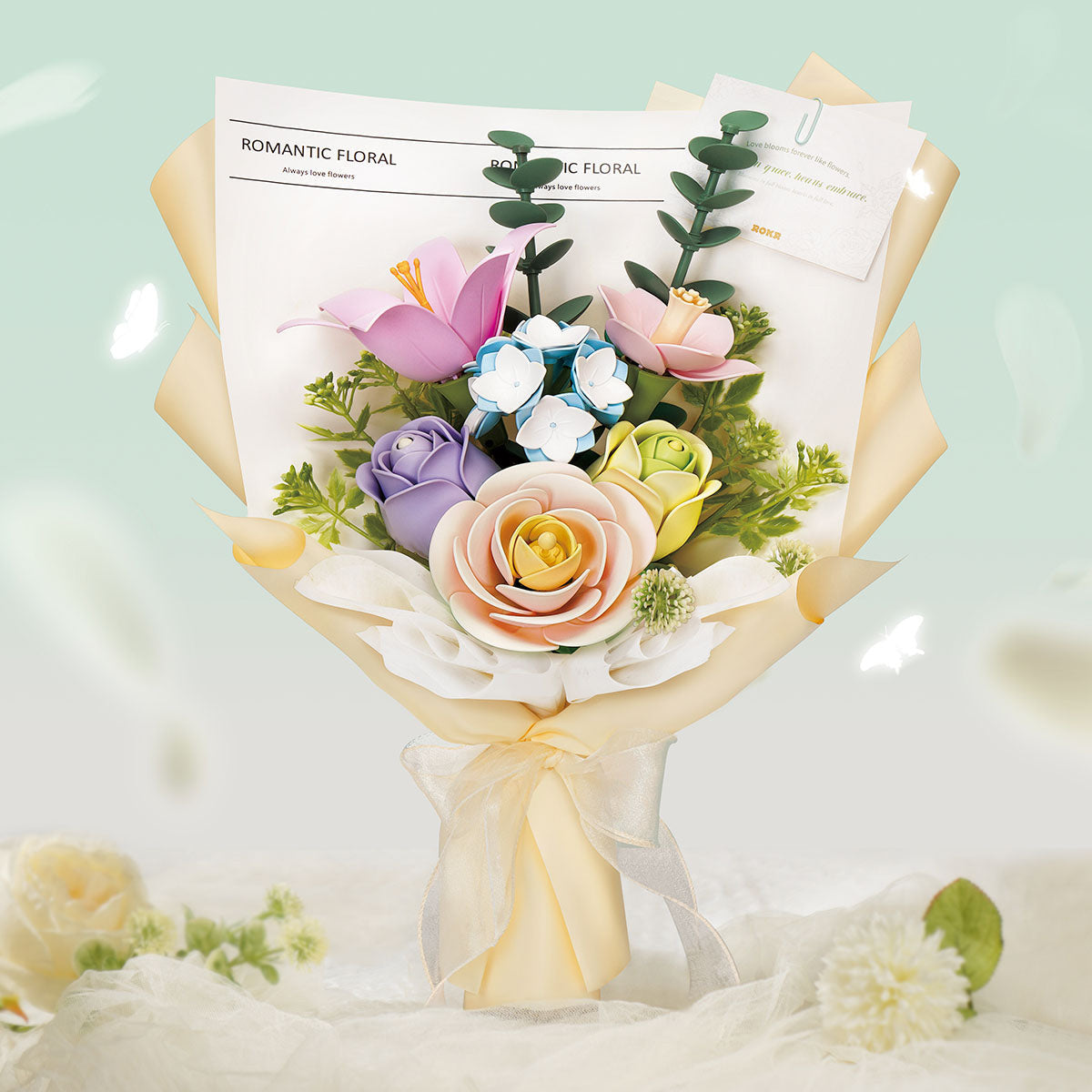 Robotime Rokr Spring Time Bouquet DIY 3D Floral Puzzle Mixed Flower Arrangement AF01J RT-AF01J