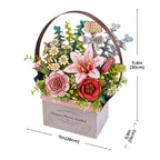 Robotime Rowood Wooden Flower Basket DIY 3D Puzzle Adjustable Flower Arrangement RT-TW03H