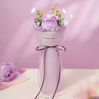Robotime Rokr Purple Rose DIY Bouquet 3D Wooden Puzzle Elegant Floral Art RT-AF021