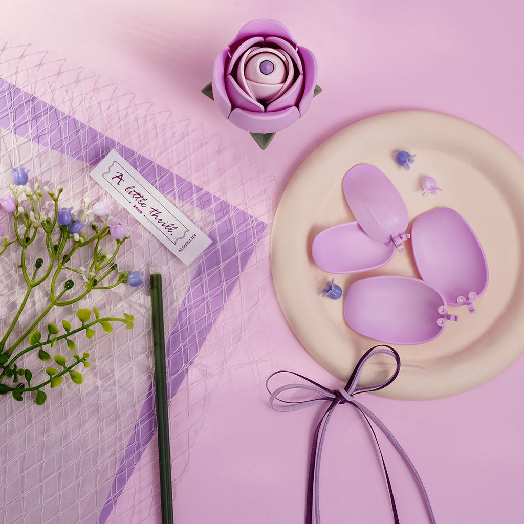 Robotime Rokr Purple Rose DIY Bouquet 3D Wooden Puzzle Elegant Floral Art RT-AF021