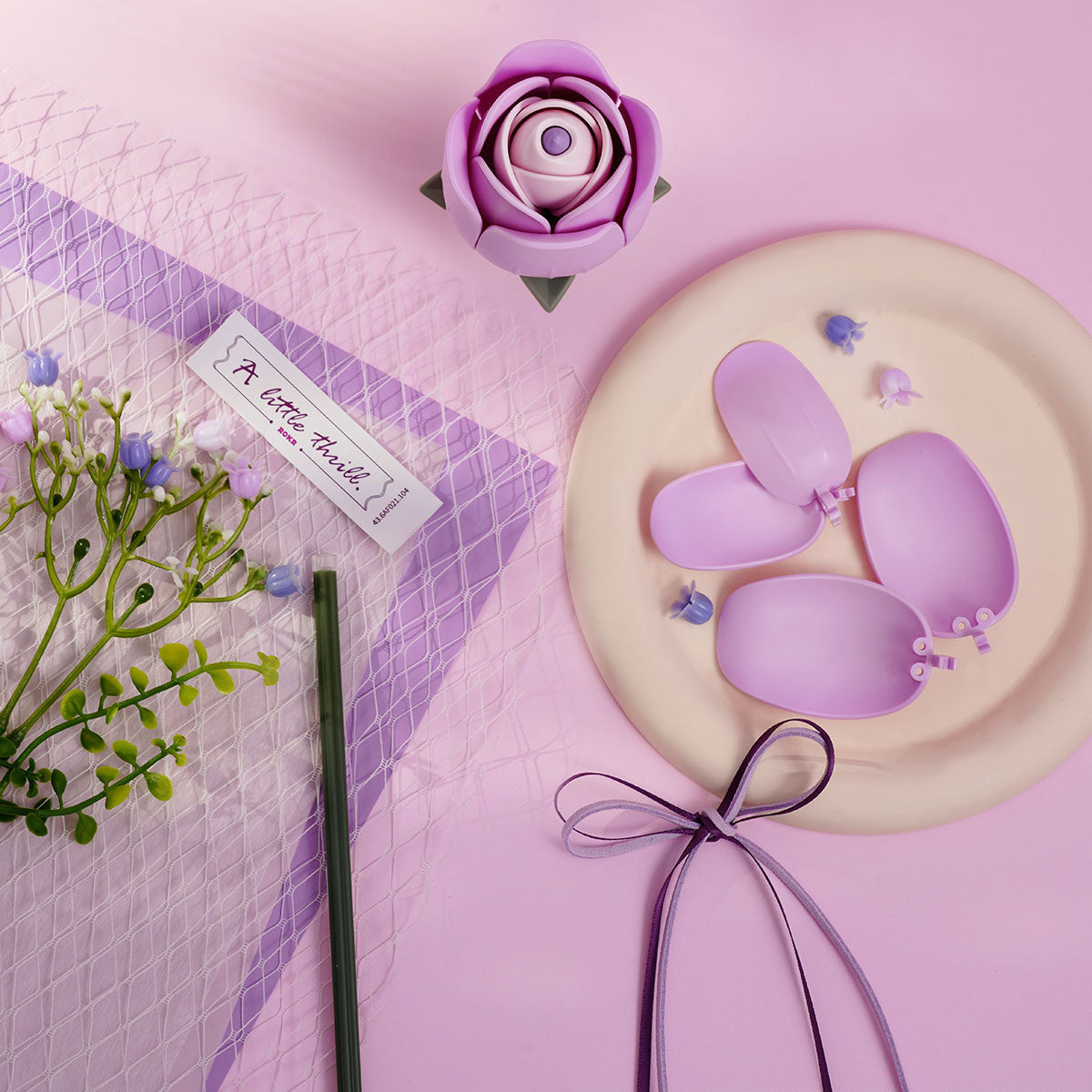 Robotime Rokr Purple Rose DIY Bouquet 3D Wooden Puzzle Elegant Floral Art RT-AF021