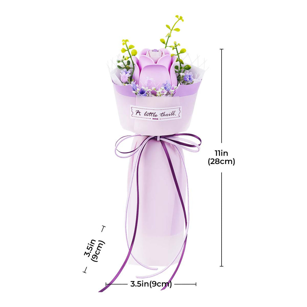 Robotime Rokr Purple Rose DIY Bouquet 3D Wooden Puzzle Elegant Floral Art RT-AF021