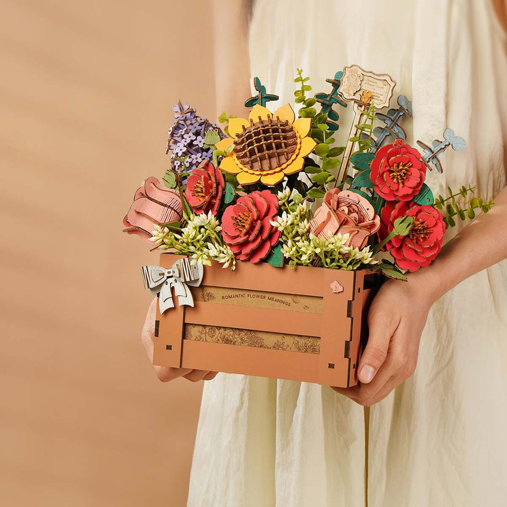 Robotime Rowood Wooden Bloom Box DIY 3D Wooden Flower Arrangement TW02H RT-TW02H