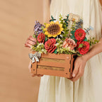 Robotime Rowood Wooden Bloom Box DIY 3D Wooden Flower Arrangement TW02H RT-TW02H