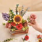 Robotime Rowood Wooden Bloom Box DIY 3D Wooden Flower Arrangement TW02H RT-TW02H