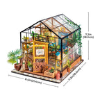 Robotime Rolife Cathys Flower House DIY Miniature Greenhouse Wooden Dollhouse Model RT-DG104