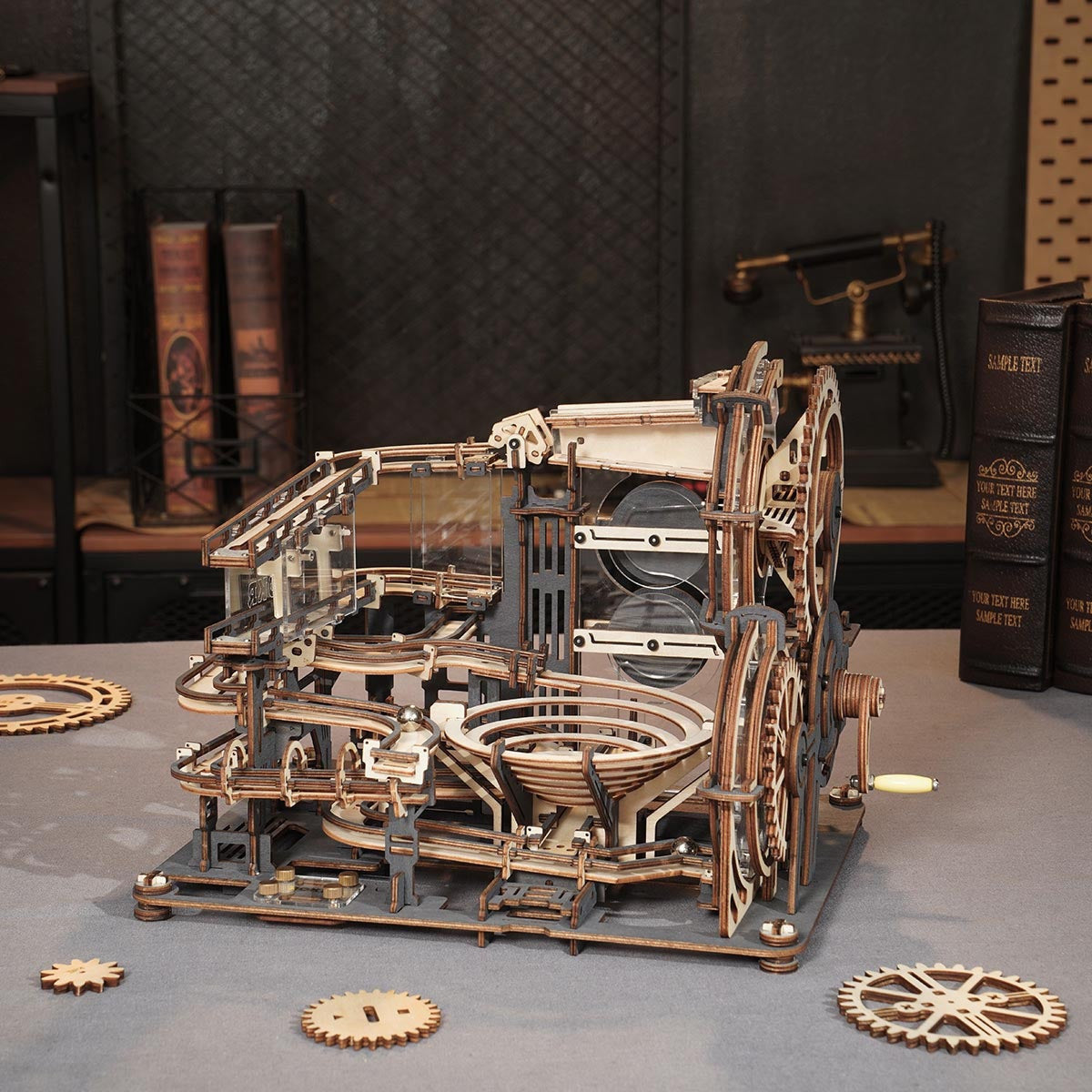 Robotime Rokr Marble Night City DIY 3D Wooden Marble Run Puzzle Mechanical Track Model RT-LGA01