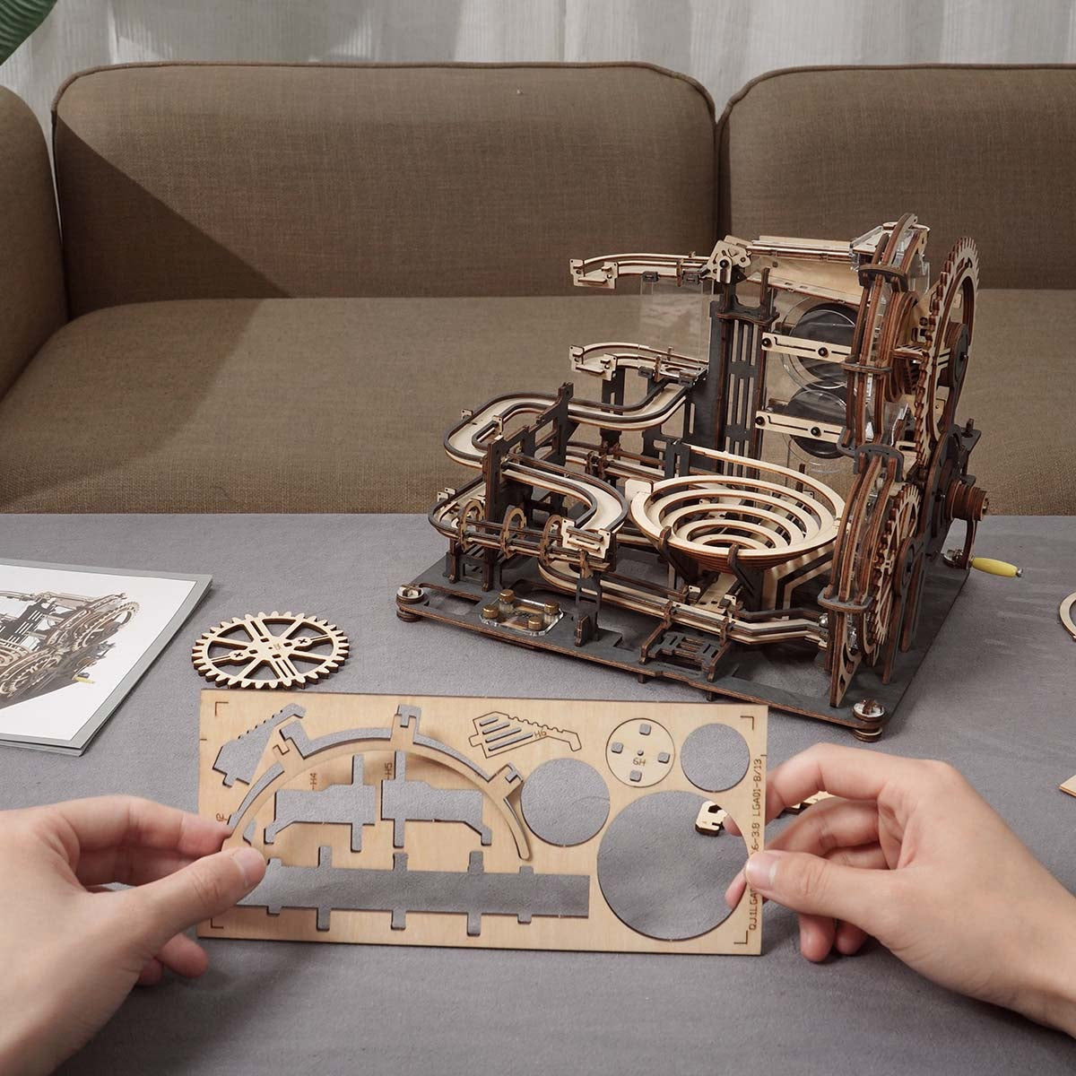 Robotime Rokr Marble Night City DIY 3D Wooden Marble Run Puzzle Mechanical Track Model RT-LGA01