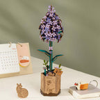 Robotime Rowood Lilac DIY Wooden Flower 3D Puzzle Adjustable Stem Floral Art RT-TW021