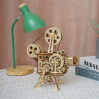 Robotime Rokr Vitascope DIY Vintage Movie Projector 3D Wooden Puzzle Hand Crank Mechanical Model RT-LK601