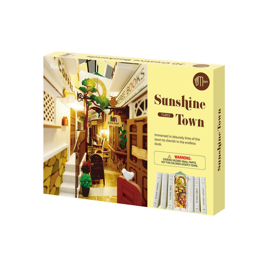 Robotime Rolife Sunshine Town Book Nook Shelf Insert Kit RT-TGB02
