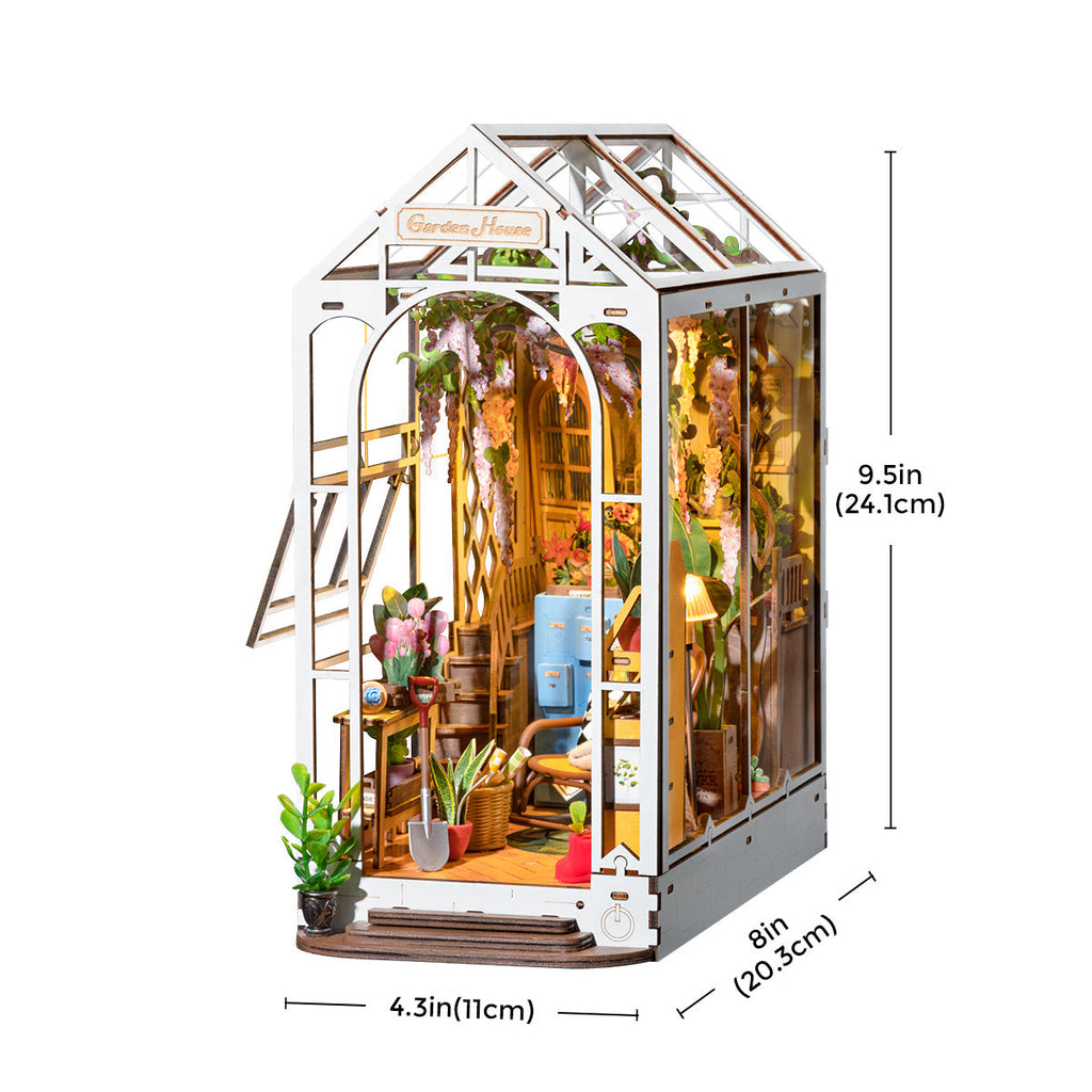 Robotime Rolife Holiday Garden House DIY Book Nook Shelf Insert Kit RT-TGB06