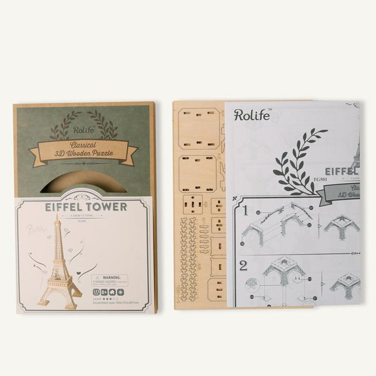 Robotime Rolife Eiffel Tower DIY 3D Wooden Puzzle Model RT-TG501