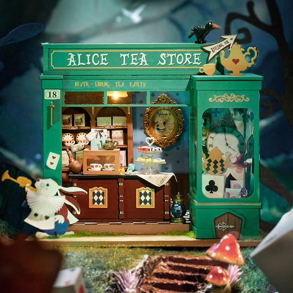 Robotime Rolife Alice's Tea Store DIY Miniature House Model Kit RT-DG156