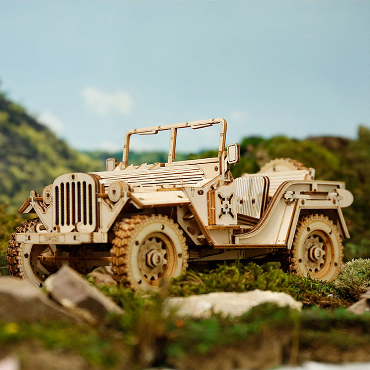 Robotime Rokr Army Jeep 3D Wooden Puzzle Model Kit RT-MC701
