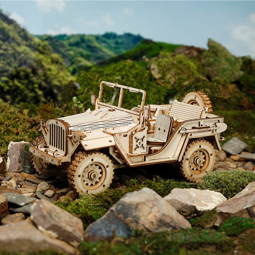 Robotime Rokr Army Jeep 3D Wooden Puzzle Model Kit RT-MC701