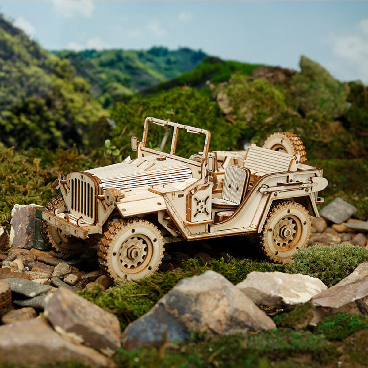 Robotime Rokr Army Jeep 3D Wooden Puzzle Model Kit RT-MC701