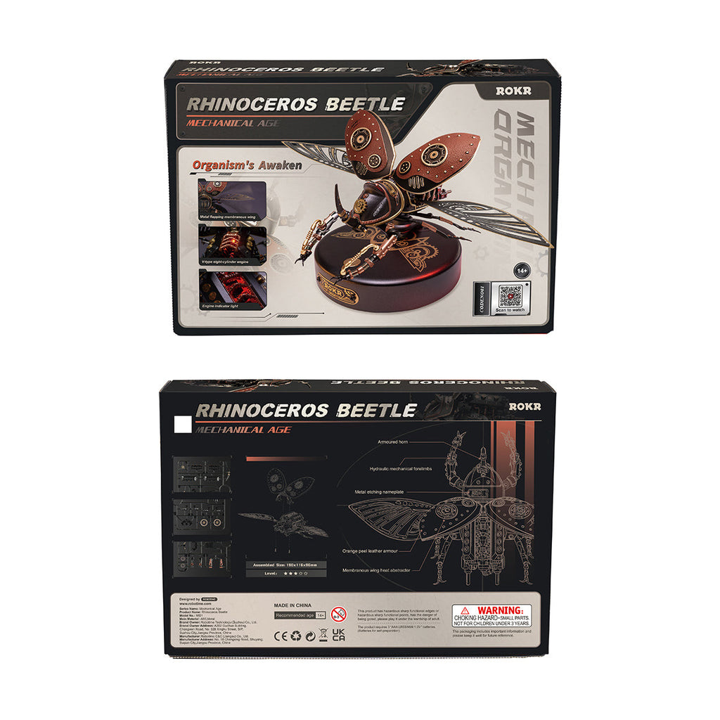 Robotime Rokr Rhinoceros Beetle DIY 3D Wooden Puzzle Model RT-MI01