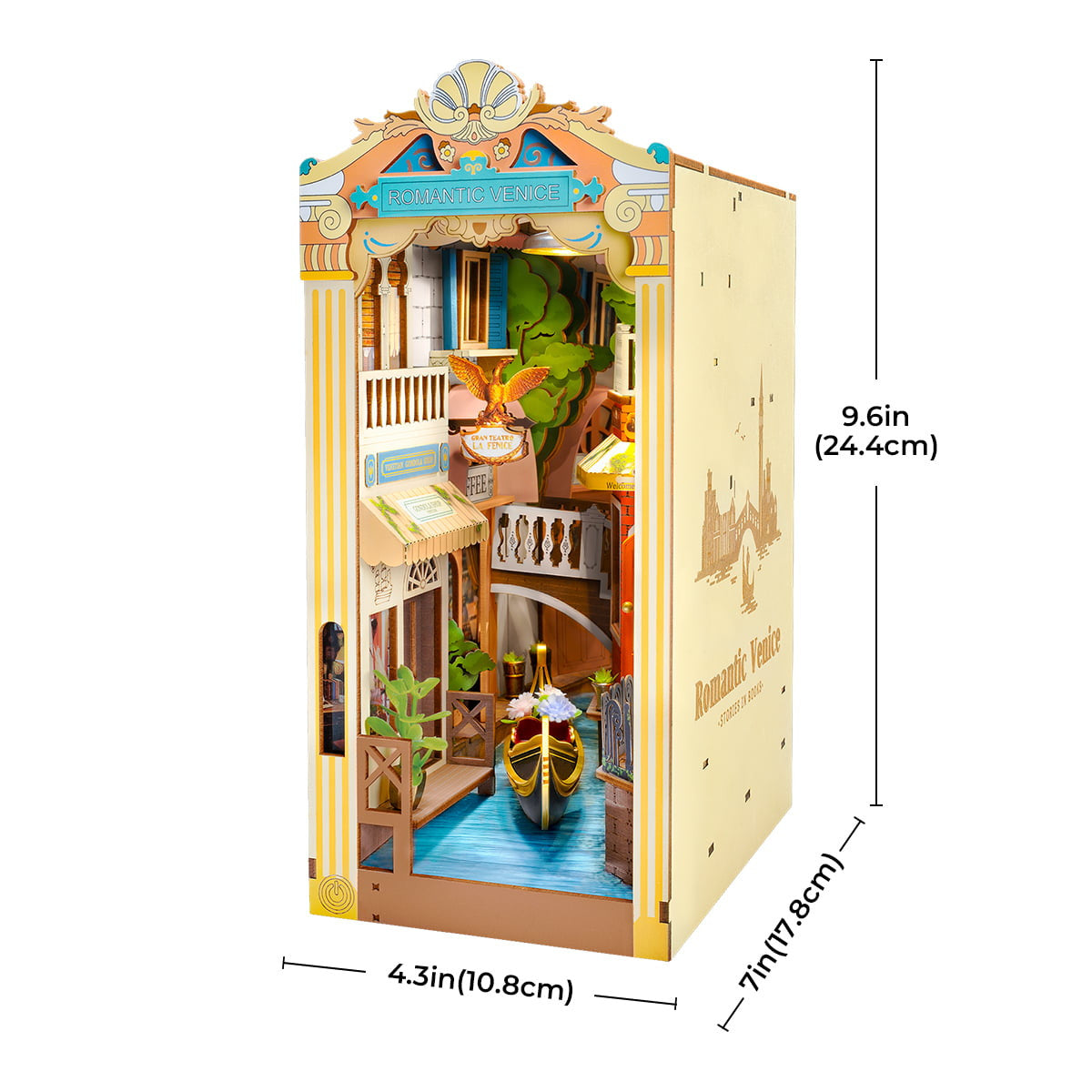 Robotime Rolife Romantic Venice DIY Book Nook Shelf Insert Kit RT-TGB08