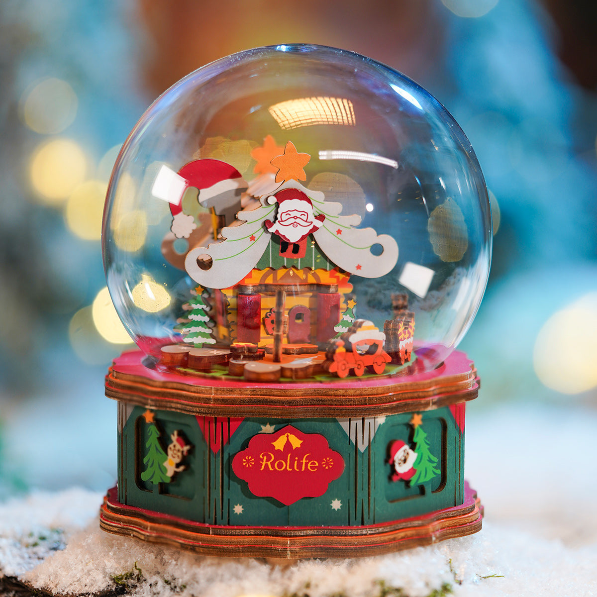Robotime Rolife Christmas Town DIY Music Box Kit RT-AM46