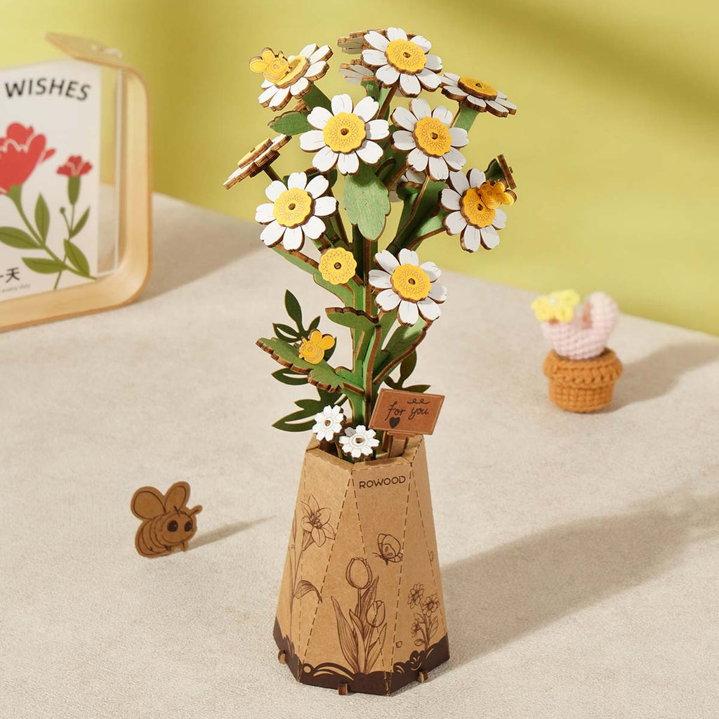 Robotime Rowood Chamomile DIY 3D Wooden Puzzle Floral Art RT-TW061