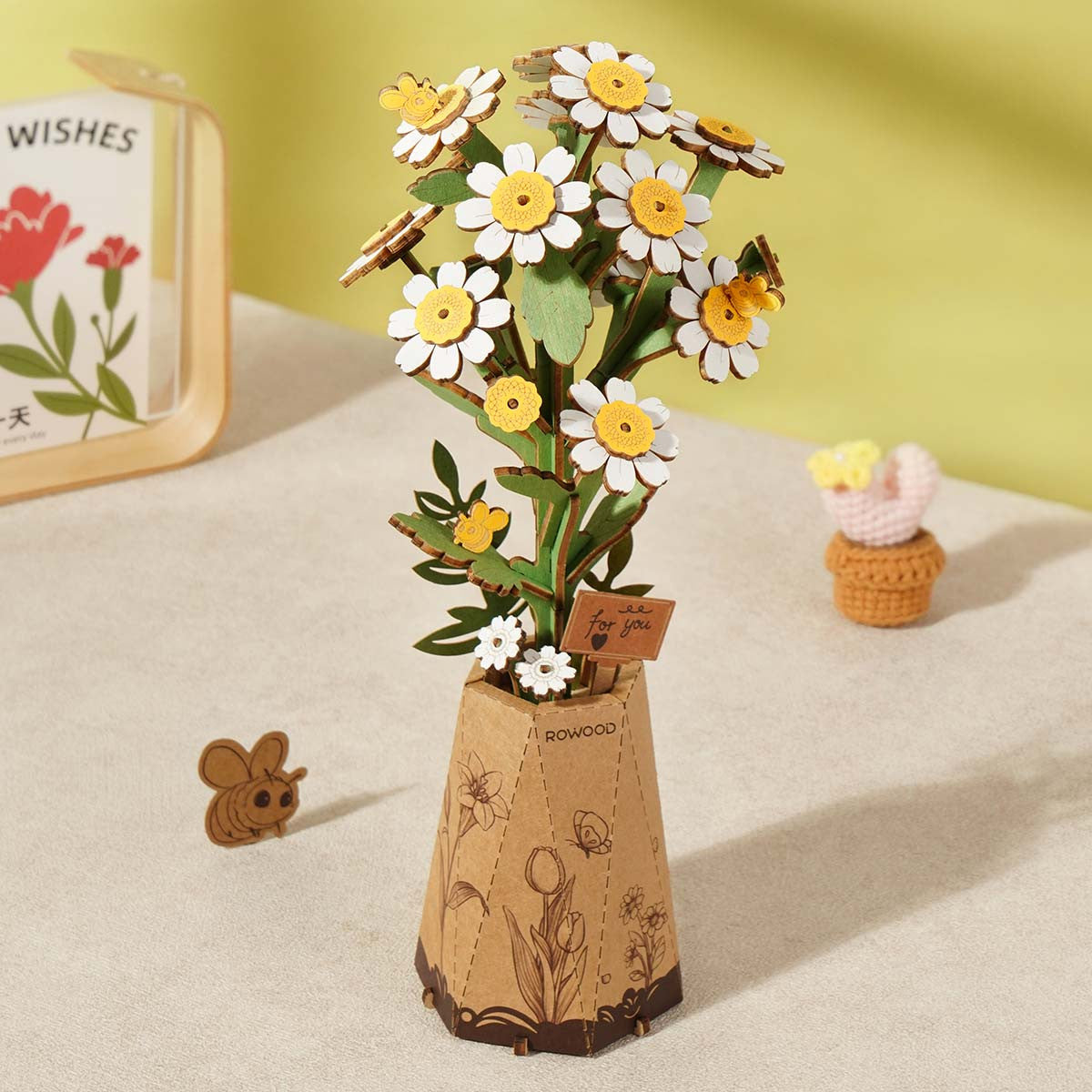Robotime Rowood Chamomile DIY 3D Wooden Puzzle Floral Art RT-TW061