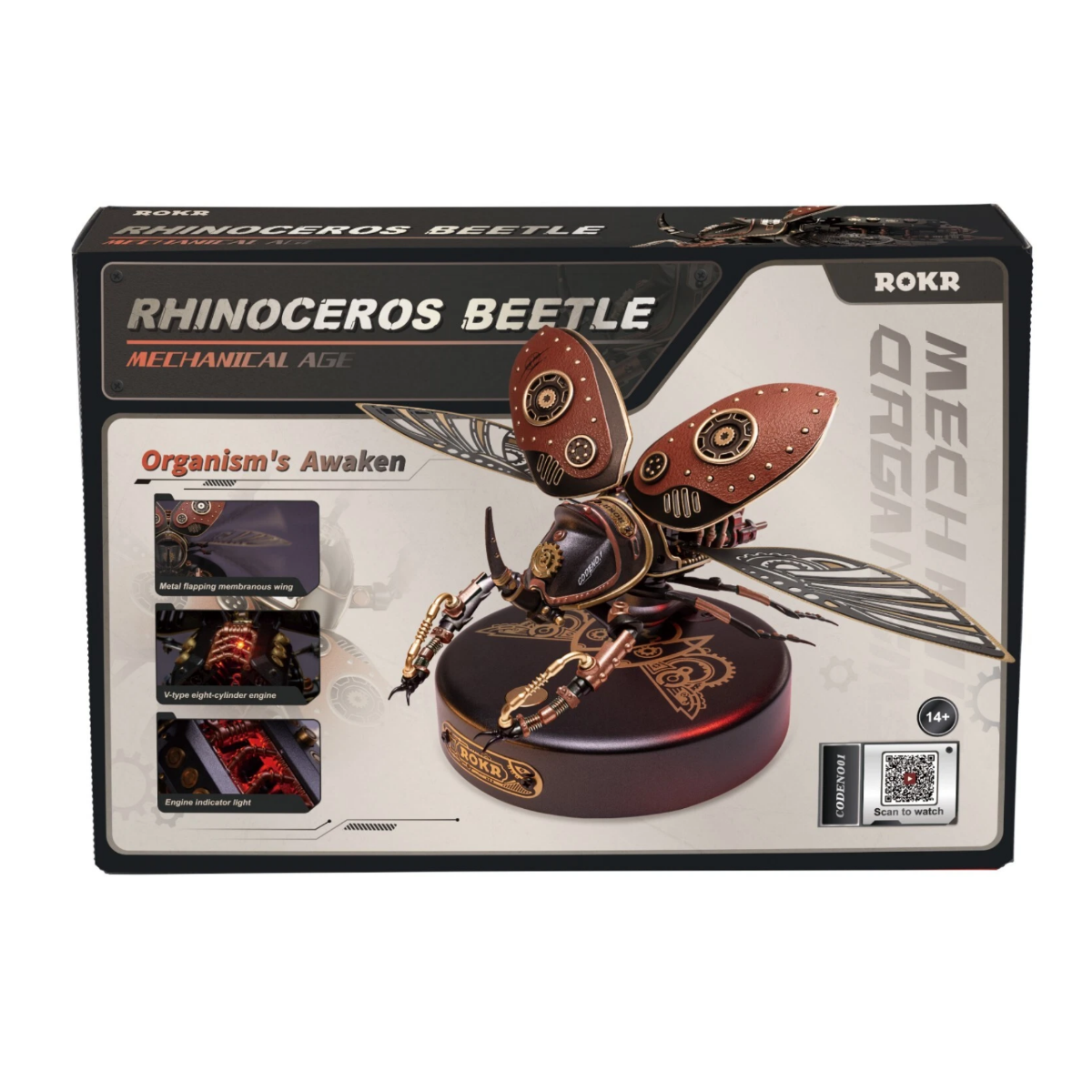 Robotime Rokr Rhinoceros Beetle DIY 3D Wooden Puzzle Model RT-MI01