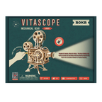 Robotime Rokr Vitascope DIY Vintage Movie Projector 3D Wooden Puzzle Hand Crank Mechanical Model RT-LK601