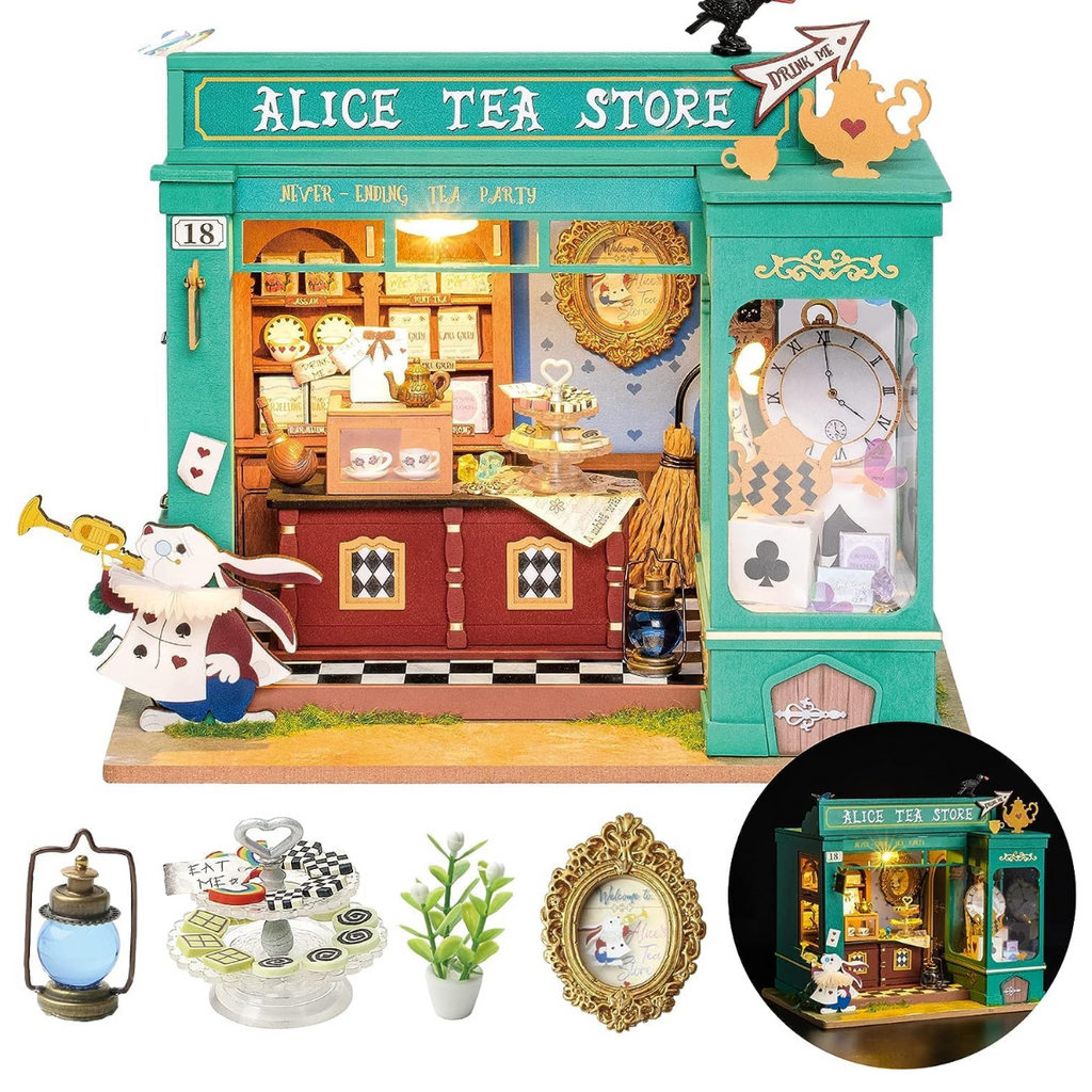 Robotime Rolife Alice's Tea Store DIY Miniature House Model Kit RT-DG156