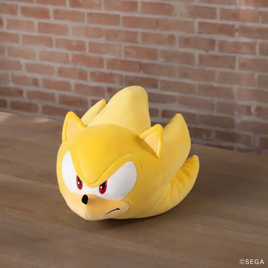 Tomy Club Mocchi Sonic The Hedgehog Super Sonic Mega Plush Figure Sonic Collectable Toy for Ages 3+ 15 Inch TM-T12478