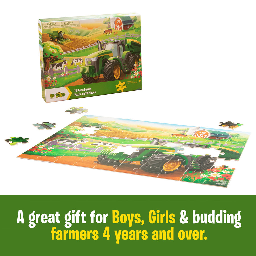 Tomy John Deere Farm Kids Puzzle Kids And Toddler Puzzle With Large Durable Pieces Toddler Learning Toys For Early Childhood Development Kids Puzzles 70 Piece Puzzle For Kids Ages 4 And Up TM-47414A