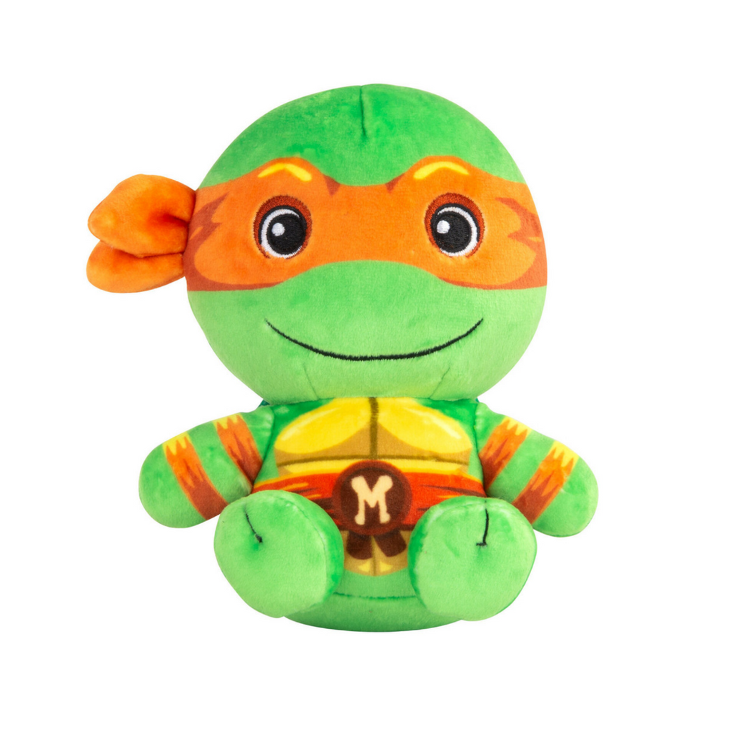 Tomy Club Mocchi Teenage Mutant Ninja Turtles Plush TMNT Michelangelo Plushie Ninja Turtle Stuffed Animal Toys and Room Decor Plush Collectible TMNT Figures 6 inch TM-T12867