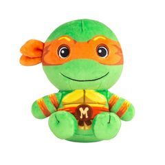 Tomy Club Mocchi Teenage Mutant Ninja Turtles Plush TMNT Michelangelo Plushie Ninja Turtle Stuffed Animal Toys and Room Decor Plush Collectible TMNT Figures 6 inch TM-T12867