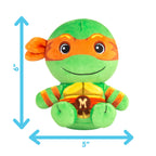 Tomy Club Mocchi Teenage Mutant Ninja Turtles Plush TMNT Michelangelo Plushie Ninja Turtle Stuffed Animal Toys and Room Decor Plush Collectible TMNT Figures 6 inch TM-T12867
