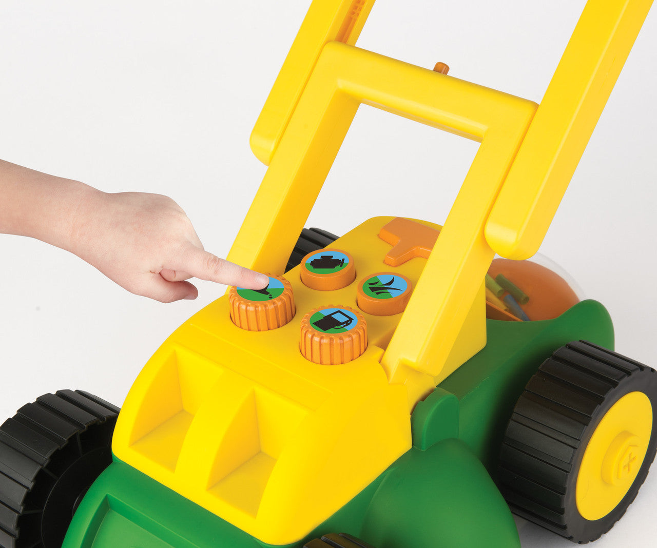 Tomy John Deere Electronic Toy Lawn Mower Lawn Mower Toy With Interactive Sounds And Buttons Toddler Outdoor Toys Summer Toys Ages 2 Years And Up,Green TM-35060V4