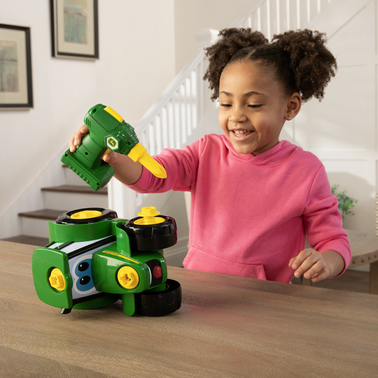 Tomy John Deere BUILD-A-BUDDY Tractor Toy and Toy Drill Toddler STEM Take Apart Toys with 16 Individual Pieces and Kids Tools Kids Building Toys Ages 3 Years and Up TM-46655B