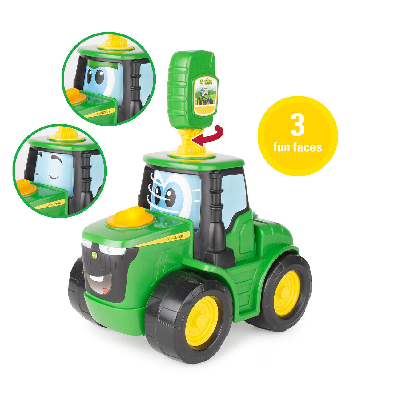 Tomy John Deere Key-N-Go Tomy Johnny Tractor Toy With Lights And Sounds Interactive Driving Toy Tractor Includes 12 Interactive Ways To Play Toddler Toys Ages 3 Years And Up TM-47500A