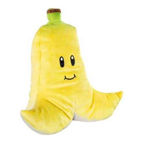 Tomy Club Mocchi Mario Kart Plushies Banana Plushie Squishy Mario Toys Collectible Mario Figures and Cute Stuffed Animals Holiday Gifts and Stocking Stuffers for Kids 15 Inch TM-T12958B