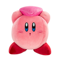 Tomy Club Mocchi Kirby with Heart Mega Plush Toy Ultra Soft Collectible Stuffed Figure for Kids and Fans 15 inch TM-T12787