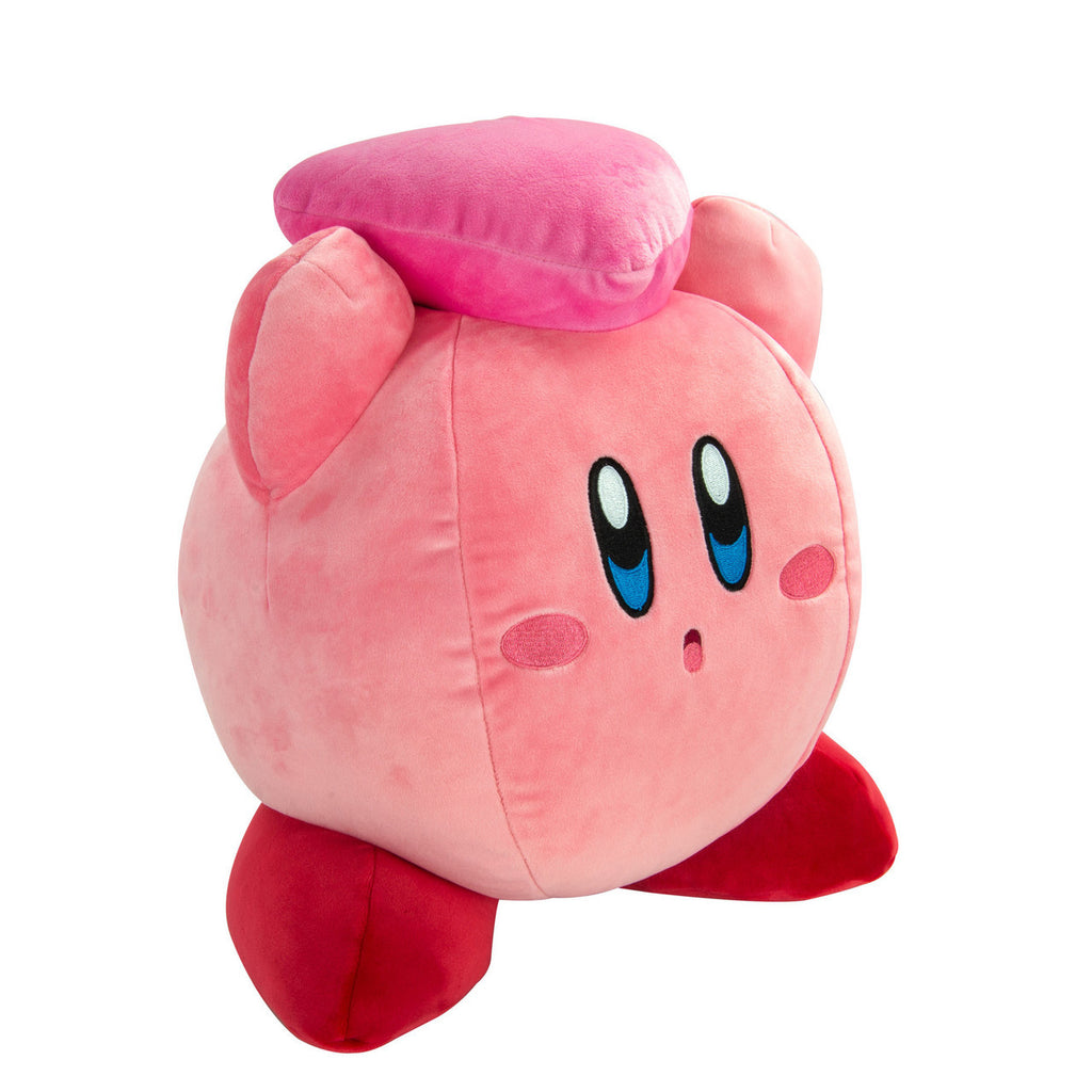 Tomy Club Mocchi Kirby with Heart Mega Plush Toy Ultra Soft Collectible Stuffed Figure for Kids and Fans 15 inch TM-T12787