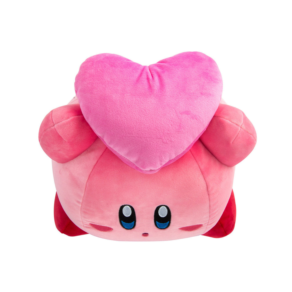 Tomy Club Mocchi Kirby with Heart Mega Plush Toy Ultra Soft Collectible Stuffed Figure for Kids and Fans 15 inch TM-T12787
